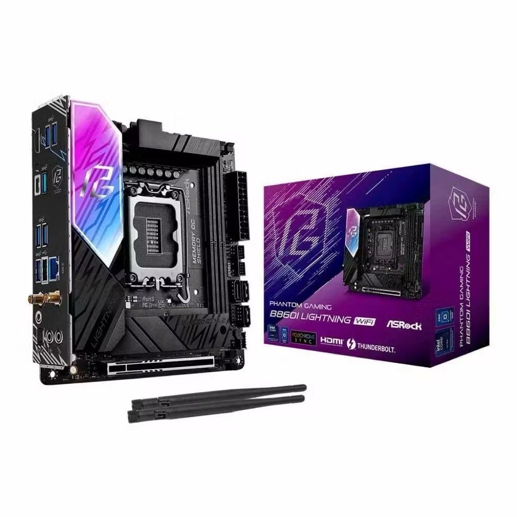 ของใหม่ ประกันศูนย์ไทย MAINBOARD ITX ASROCK B860I LIGHTNING WIFI - INTEL SOCKET 1851 DDR5  ของใหม่ปร