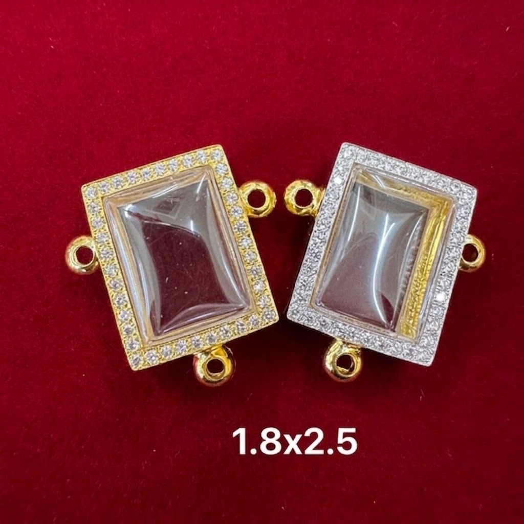 กรอบพระสมเด็จ 3 ห่วง (พิมเล็ก)งานอิตาลีหลังเรียบระยะจอ1.80x2.50ซม.ใส่ได้ทุกเกจิตามระยะที่แจ้ง สอบถามร้านค้าก่อนทุกครั้ง