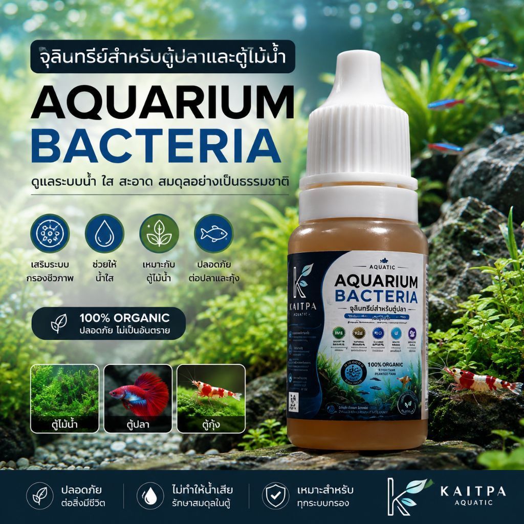 🌿 AQUARIUM BACTERIA จุลินทรีย์สำหรับตู้ปลาและตู้ไม้น้ำ