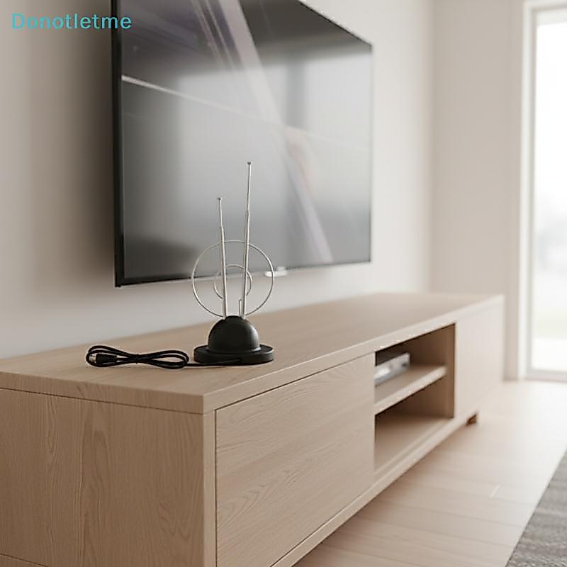 <Donotletme>Universal Analog Digital HDTV Antenna Indoor Loop Rabbit VHF UHF สัญญาณแรงสําหรับห้องครั