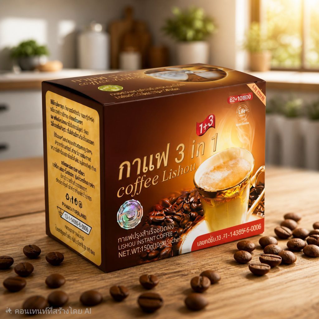 กาแฟlishouรุ่น10ซองของแท้มีอย.ล๊อตพิเศษ