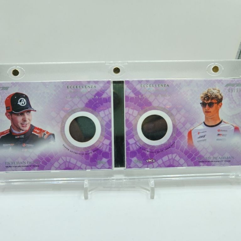 การ์ด f1 Topps eccellenza 2025 reliquia la squadra booklet haas team oliver bearman esteban /50