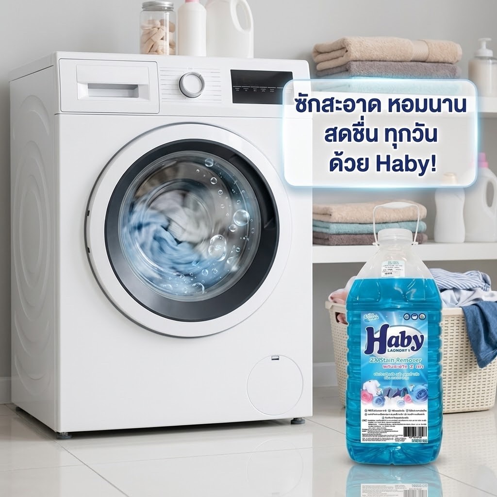 Haby น้ำยาซักผ้า (ฟ้า)ขนาด5700 มล