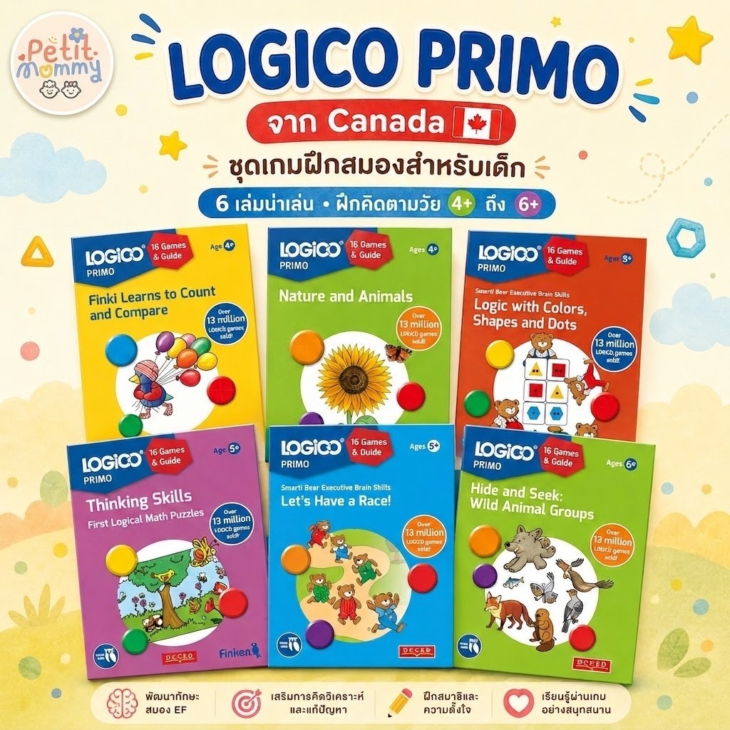 พร้อมส่ง LOGICO PRIMO 🇨🇦  ชุดเกมฝึกสมองสำหรับเด็ก จาก Canada Logic Game + เกมฝึกทักษะการคิดแบบเป็นระ