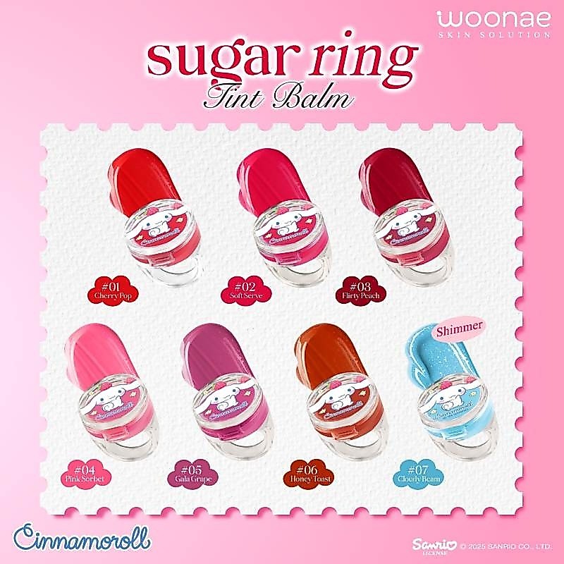 Woonae Sugar Ring Tint Balm 1g วูเน่ ชูการ์ ริง ทินท์ บาล์ม มีทั้งหมด 6 สี — صورة 5