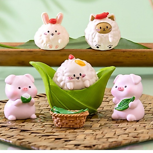 ข้าวปั้นสีขาวน่ารักๆ ตุ๊กตาแต่งสวน ตุ๊กตาจัดสวน