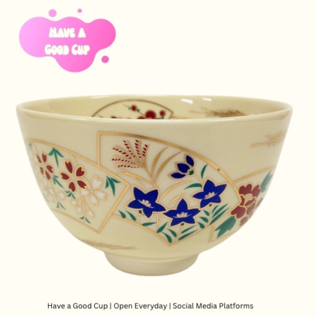 ถ้วยชงมัทฉะจากญี่ปุ่น🇯🇵ถ้วยชงมัทฉะ Chawan Matcha Tea Bowl Eizan Kyomizu-yaki/ Fan🪭🪭