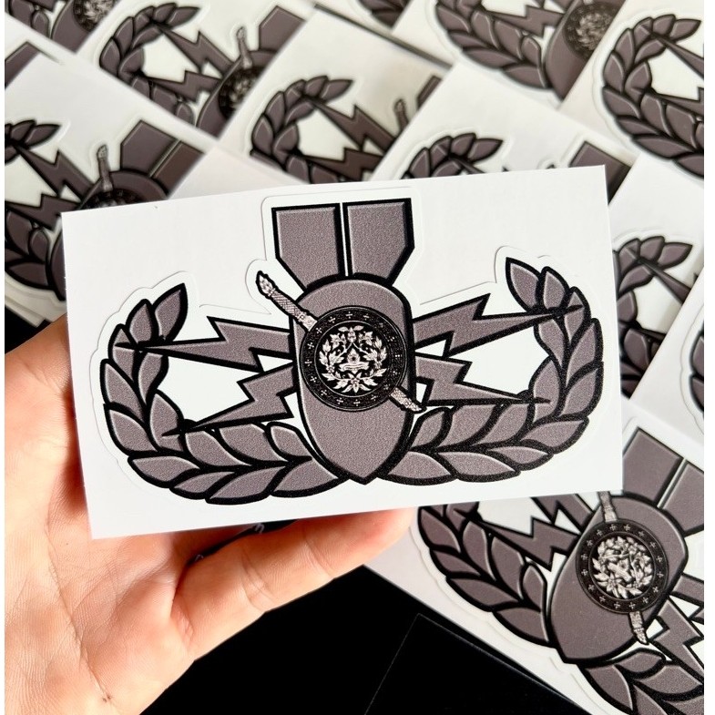 สติ๊กเกอร์EOD การเก็บกู้และทำลายวัตถุระเบิด งานปริ้นเครื่องuv