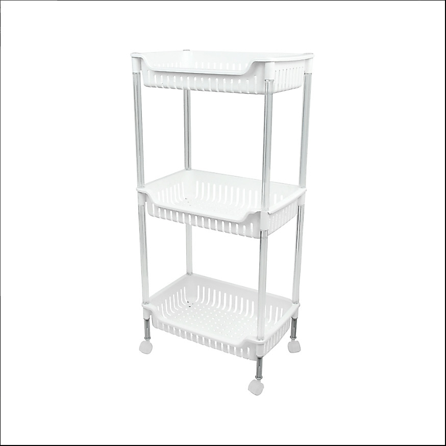 ชั้นวางของอเนกประสงค์ 3 ชั้น มีล้อ 40.2x25x77.2 ซม. พลาสติก Keyway AP373 - 1 ชุด