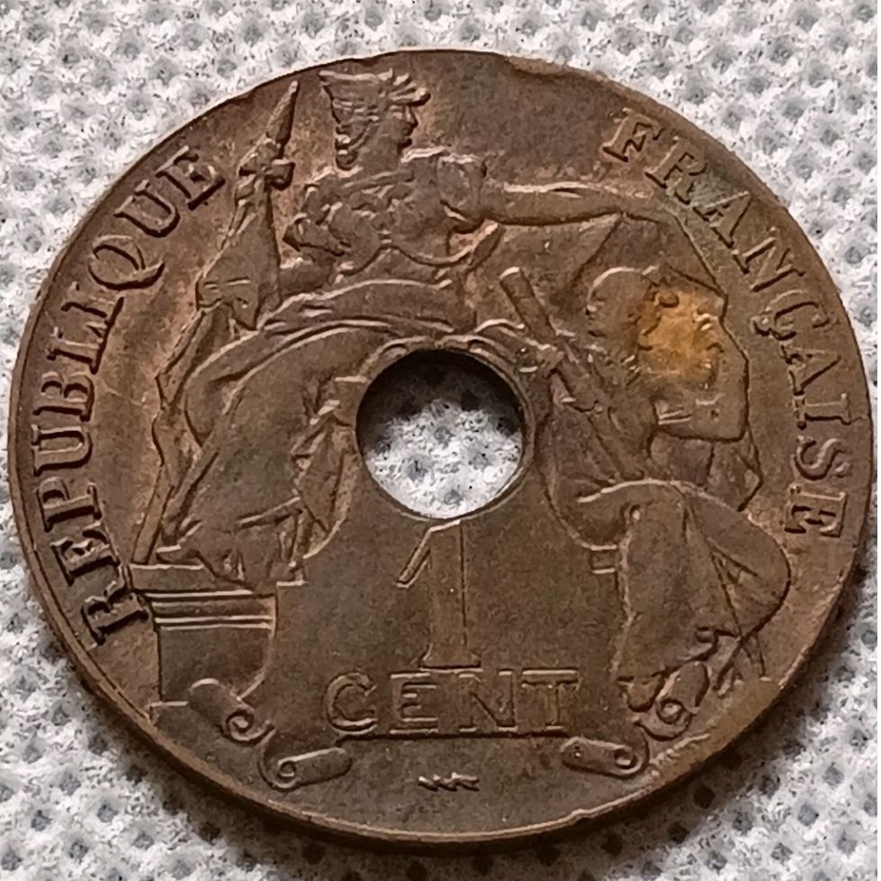 เหรียญอินโดจีนฝรั่งเศส1 Cent 1923(326)