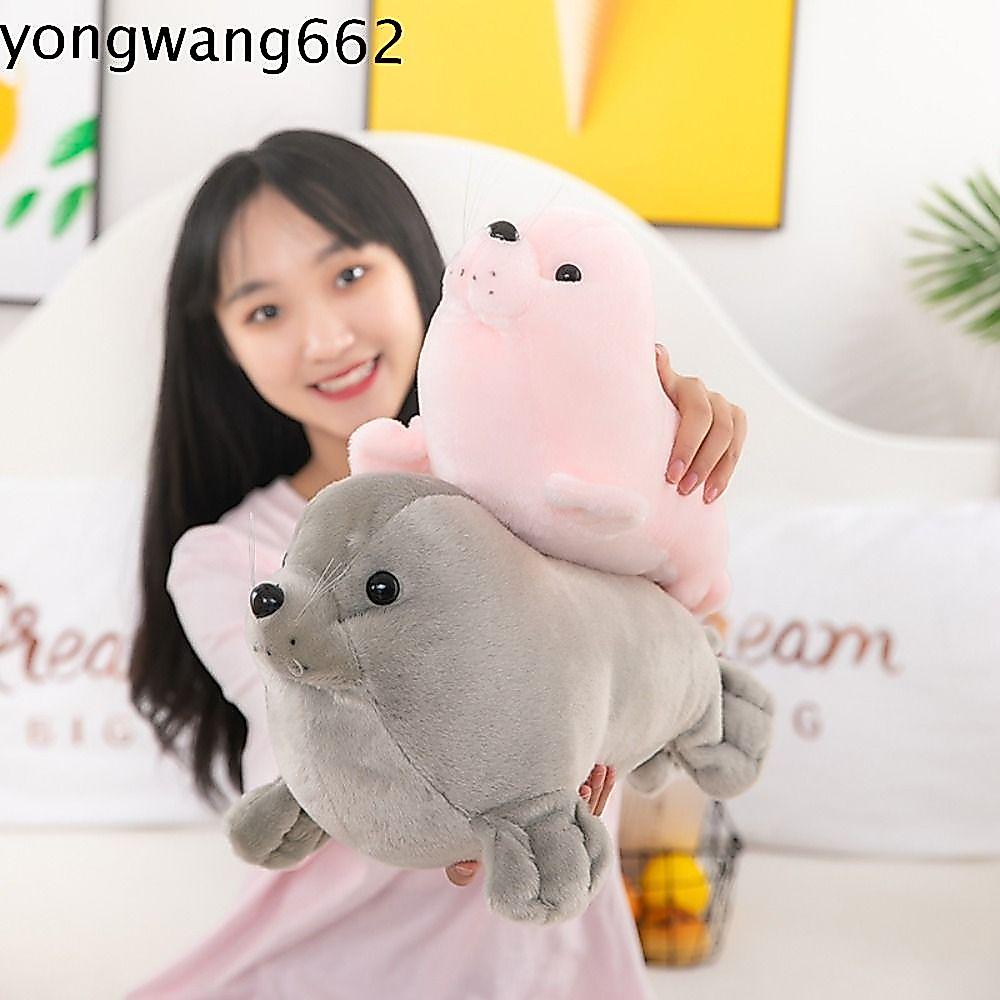 JERON Seal Plush ตุ๊กตา, หมอนสัตว์ Fluffy Seal Plush ตุ๊กตาของเล่น, Cozy น่ารักขนนุ่ม Sea Lion Plush