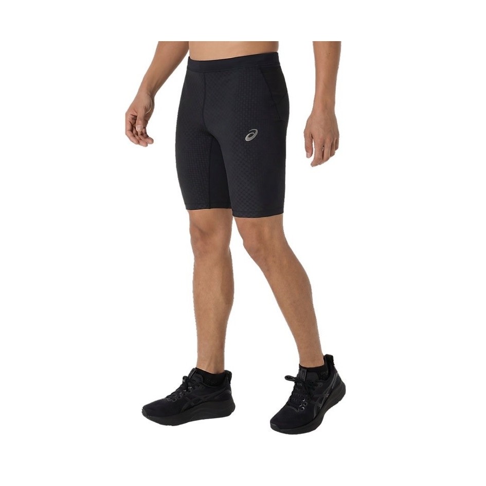 กางเกงรัดรูปวิ่งขาสั้นสำหรับผู้ชาย รุ่น ASICS MMS SPEED POCKET  ⚫️สีดำ Performance Black 📌logo สะท้อนแสง