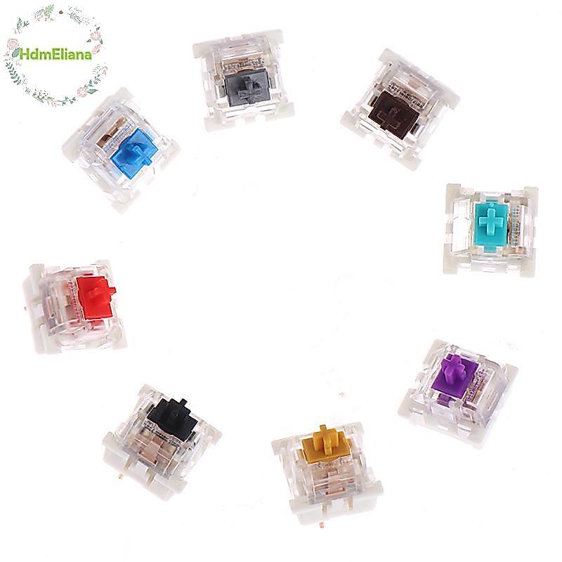 HdmEliana 10 ชิ้น/ล็อต outemu mx สวิทช์ 3 พินคีย์บอร์ดสีดําสีฟ้าสีน้ําตาลสวิทช์ TH