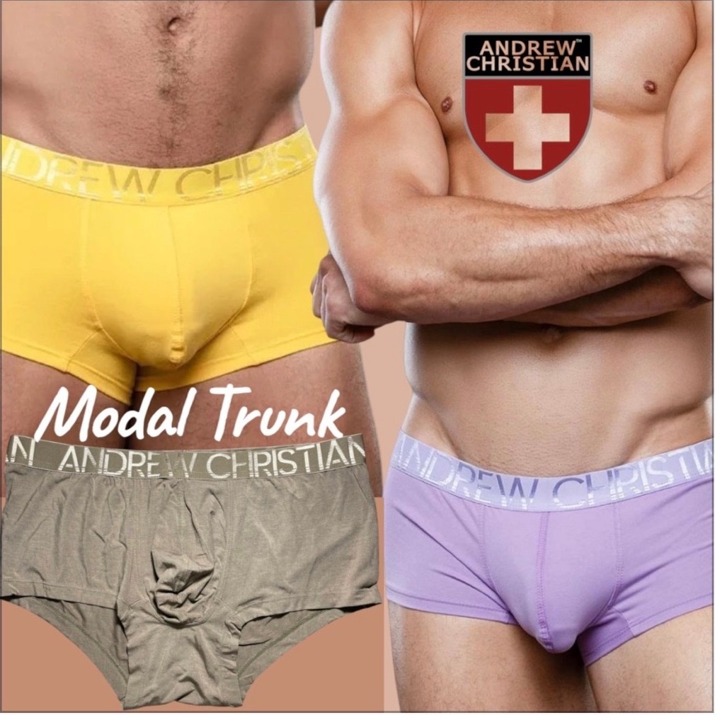 กางเกงในชาย Andrew. Trunk ผ้าโมดาล ผ้านุ่มใส่สบาย 3 สี size M,L