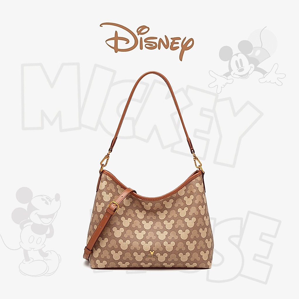 Disney Mickey แท้ กระเป๋าสะพายมัลติฟังก์ชั่น สไตล์แฟชั่นสุภาพสตรี