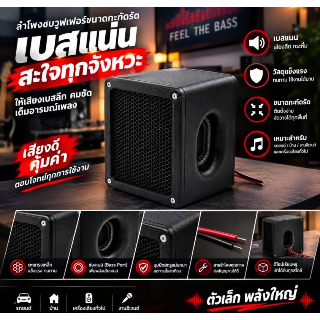 ตู้เปล่า ใส่ลําโพง Case harman kardon รูปทรงสวย งานปริ้น 3D และฐานวางลำโพง