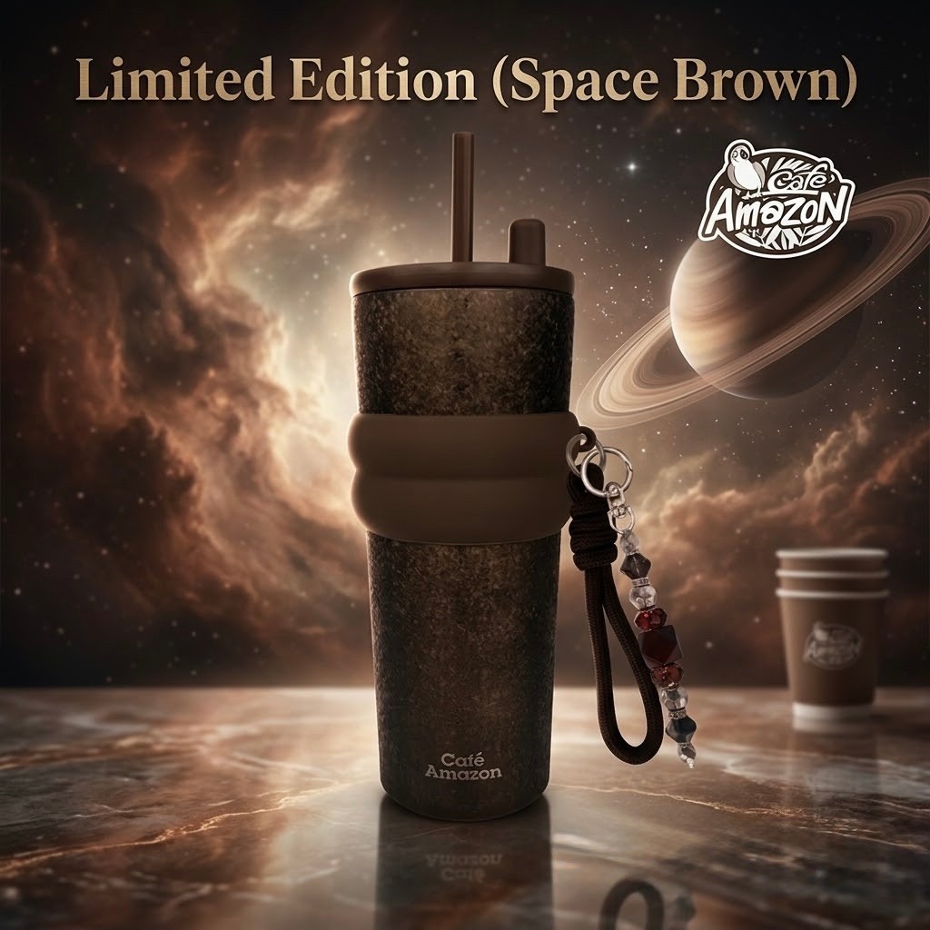🤎[Limited Edition]🤎 ของแท้💯 Café Amazon แก้วสเตนเลส Space Moonlight สี Space Brown 22oz.