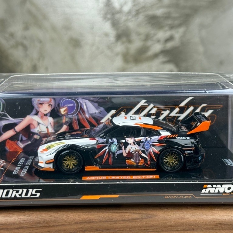 ▫️Nissan Skyline GTR R35 Widebody Aorus x Inno64 Limited Edition Scale 1:64 ยี่ห้อ Inno 64