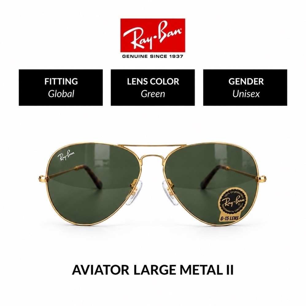 RAYBAN AVIATOR LARGE METAL RB3026 L2846 SIZE 62