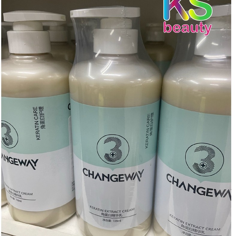 ครีมนวด 3+ สปาร้อน สปาเคราติน CHANGEWAY Nourishing conditioner ครีมนวดเคราติน 728 ml.