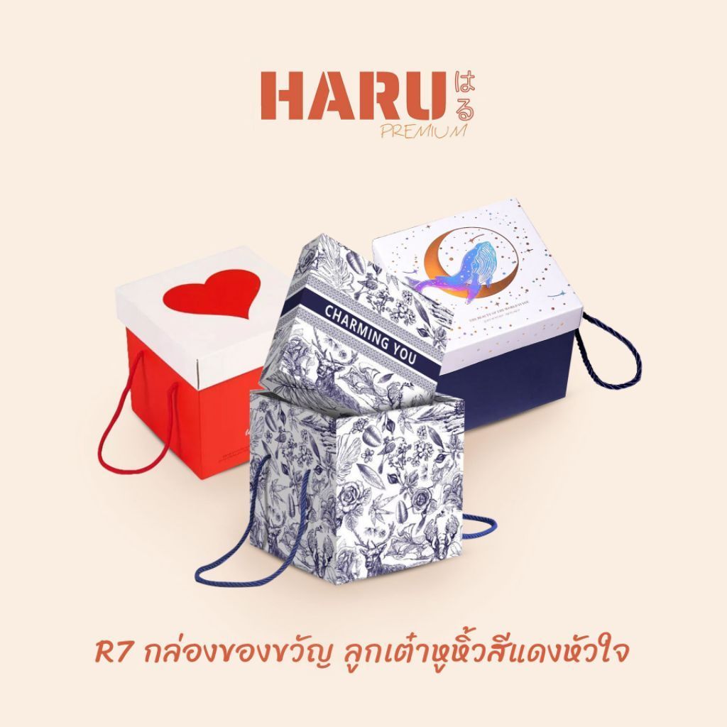กล่องของขวัญ ถุงของขวัญ ถุงกระดาษ งานแต่ง วันเกิด ลูกเต๋าหูหิ้ว R7
