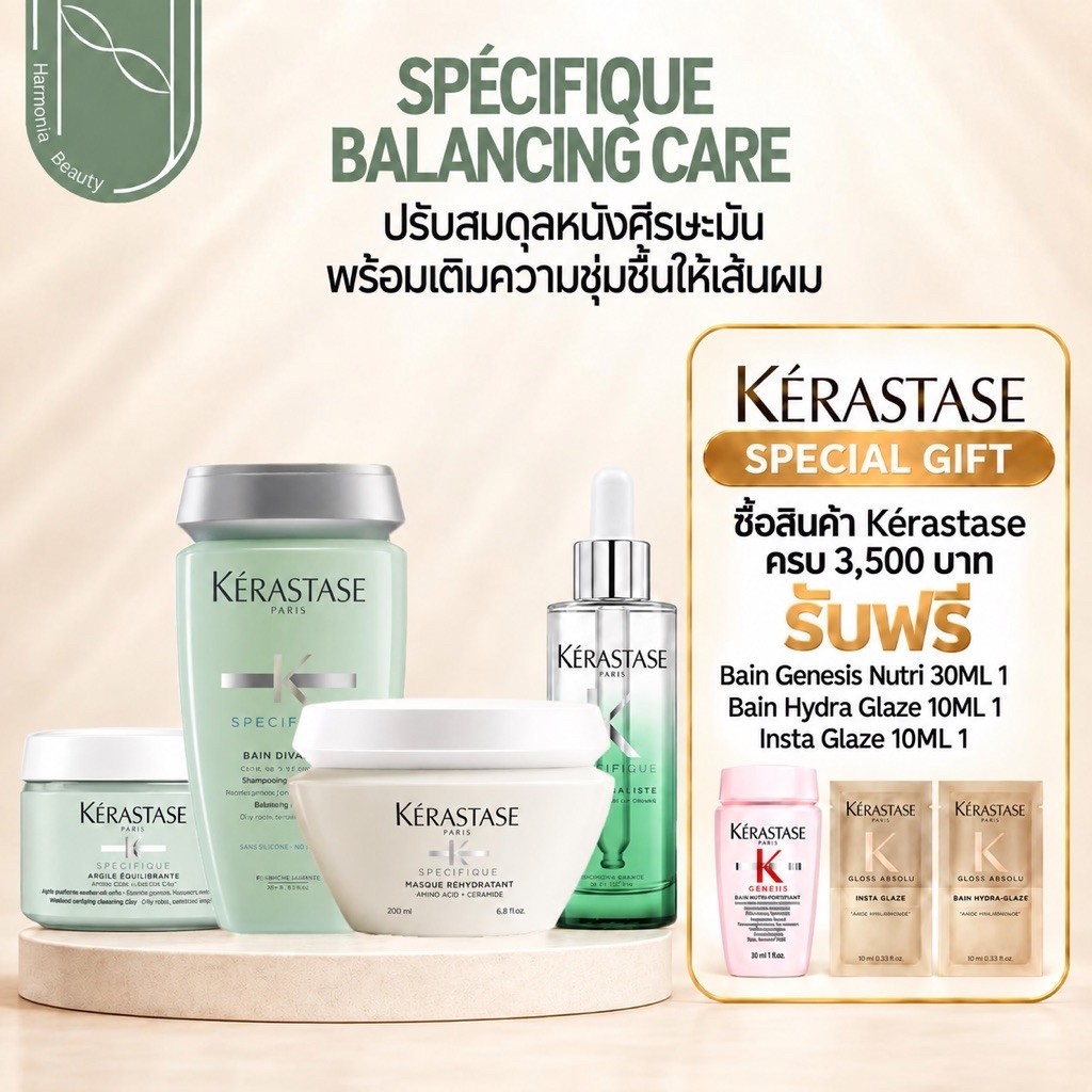 [ครบชุด] KERASTASE SPECIFIQUE DIVALENT แก้ปัญหาความมันของหนังศรีษะ Shampoo / Masque /Serum