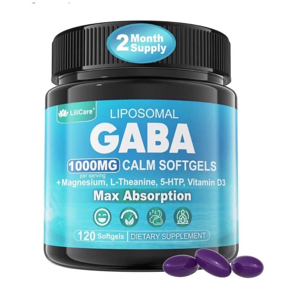 LIPOSOMAL GABA 1000-1200 MG - สุขภาพสมอง ( 60-120 ซอฟ์ทเจล ) นำเข้าจากอเมริกา