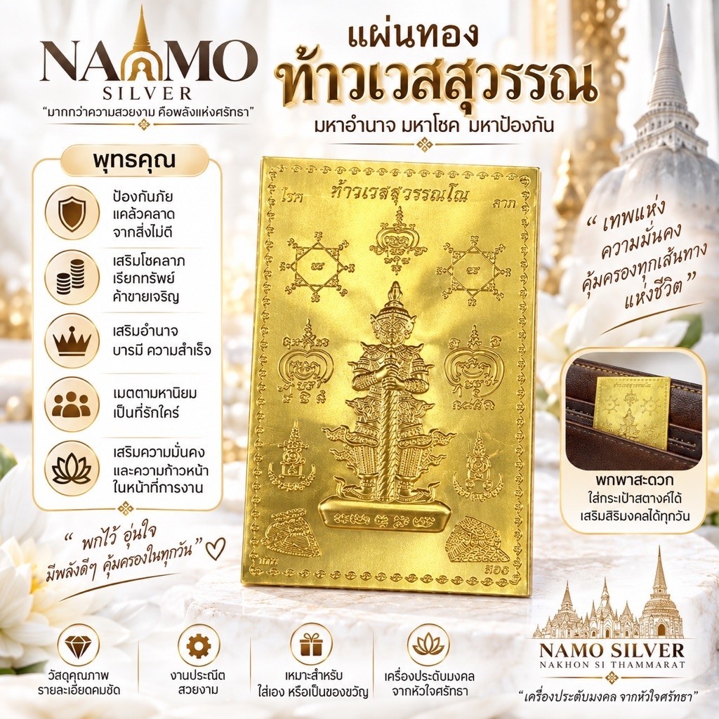 ✨แผ่นทองยันต์ท้าวเวสสุวรรณ✨