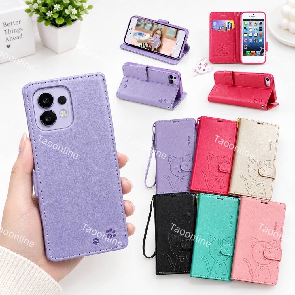 เคสฝาพับ มีล็อค สำหรับ VIVO v80lite V70FE Y31D Y500i  Y21D Y31 Y29 Y29S Y04 Y04S Y39 Y05 Y11D ใส่บัตรได้  มีสาย Domicat