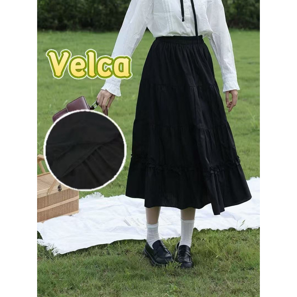ส่งไวจากไทย🌷มีซับใน ไปคาเฟ่ ใส่ไปทะเล กระโปรงครึ่งตัว กระโปรงยาว แต่งระบายชั้นๆๆ Velca