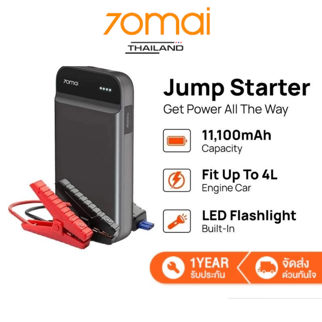 Starter70mai Portable Car Jump PS01 จั้มสตาร์ทรถยนต์ แบตเตอรี่ เครื่องชาร์จรถยนต์แบบพกพา  [รับประกัน