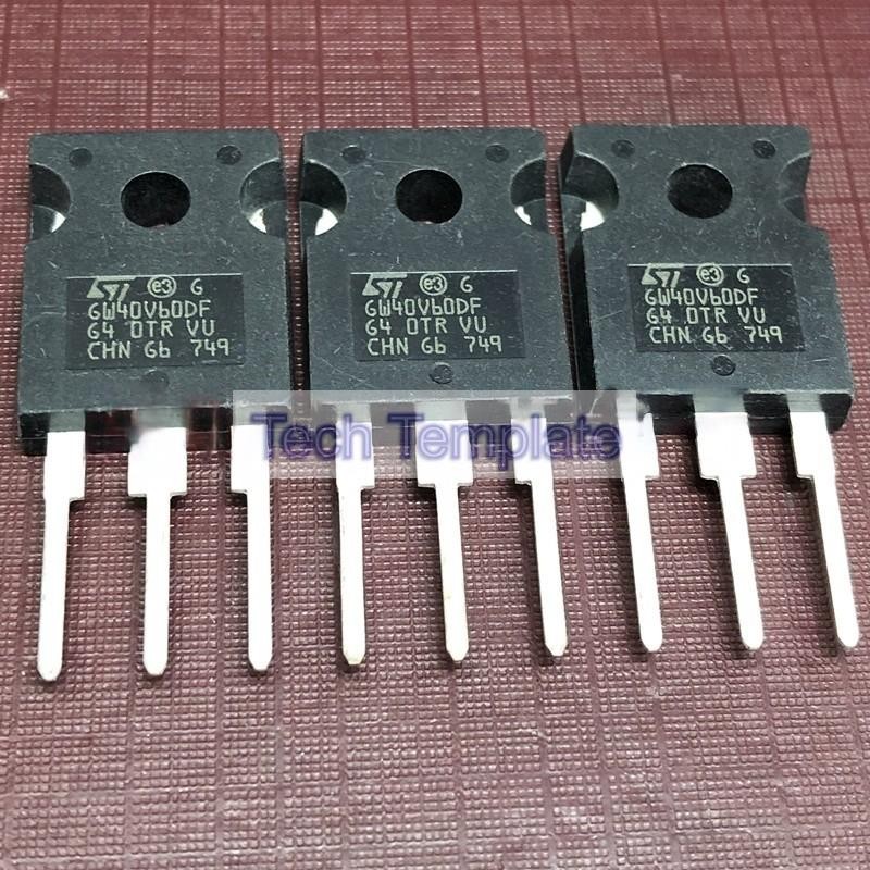 ((1 ชิ้น) ชิ้นส่วนอิเล็กทรอนิกส์ GW40V60DF STGW40V60DF คลังสินค้าพร้อม TO-247 600V 40A MOS Field Eff
