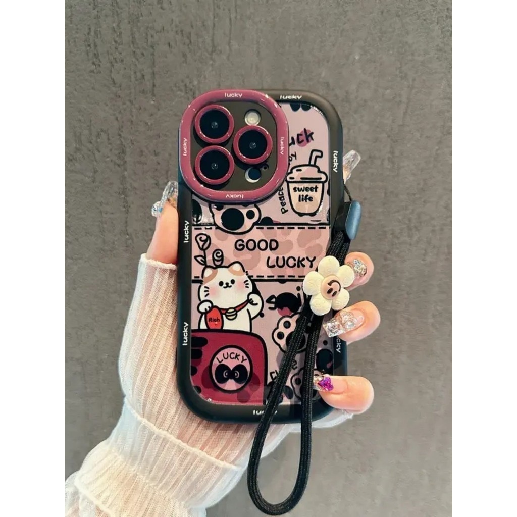 เคสไอโฟน การ์ตูนแมวกาแฟ สำหรับ IPhone 11 12 13 14 15 PRO MAX 8 14 15 Plus XR XS MAX 15PRO 11PRO 13PRO 14PRO 12PRO PFK926