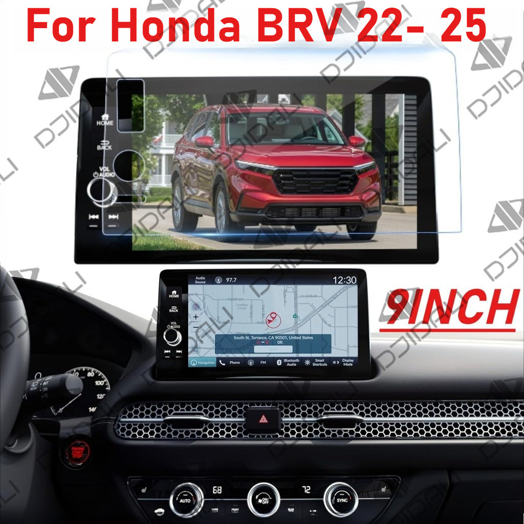 9INCH สําหรับ Honda BRV 2022 - 2025 รถแบบยืดหยุ่น GPS นําทางเครื่องมือกระจกป้องกันหน้าจออัตโนมัติกระ
