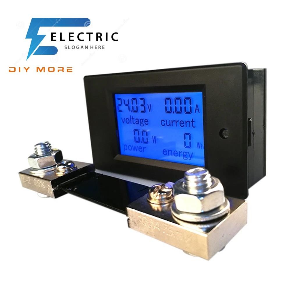 Diymore PZEM-051 DC6.5-100V หน้าจอ LCD ขนาดใหญ่ แรงดันไฟฟ้า และแอมมิเตอร์ พร้อม 100A shunt