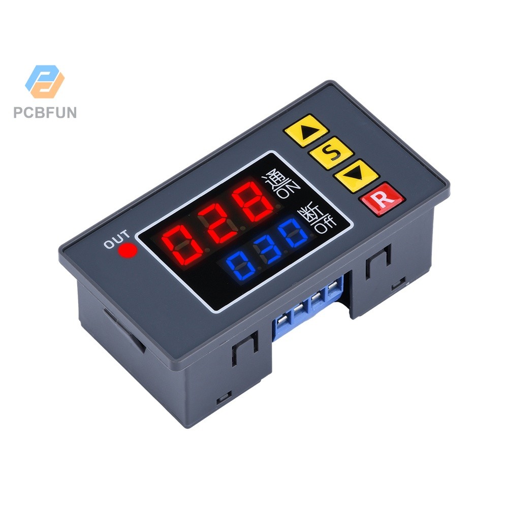 Pcbfun Ac 110 V - 220 V Dc 12 V 24 V โมดูลรีเลย์ตั้งเวลาดิจิทัล 0-999 วงจร