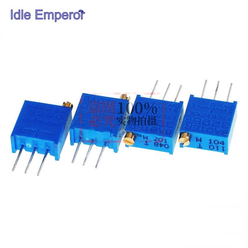 โพเทนชิโอมิเตอร์ หลายวงกลม ปรับได้ 3296w 1K 2K 5K 20K 50K 100K 200K 500K 10R (100), 20R (200), 50R (