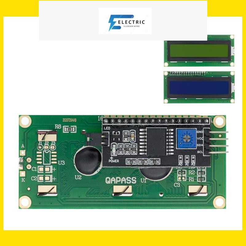 โมดูลหน้าจอ Lcd สีฟ้าสีเขียว Iic / I2C 1602 สําหรับ Arduino 1602 Lcd Uno R3 Mega2560 Lcd1602+Ic2