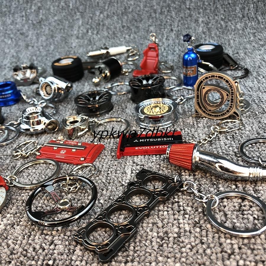 JDM keychain shock absorber brake turbo personality key chain creative wheel car motorcycle key chai