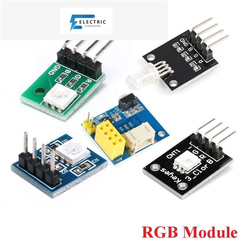 ชุดบอร์ดโมดูลเซนเซอร์ LED RGB ESP8266 ESP01 ESP-01 WS2812 5050 SMD 3 สี สําหรับ Arduino KY-016-009