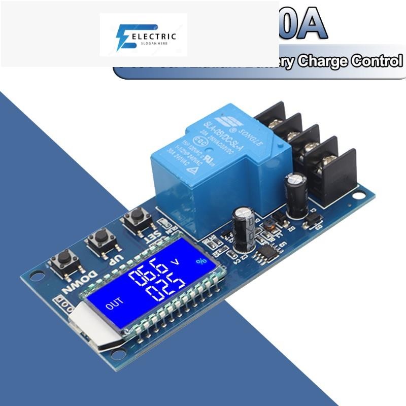 Dc 6-60v 30A โมดูลบอร์ดโมดูลควบคุมการชาร์จแบตเตอรี่ หน้าจอ LCD XY-L30A