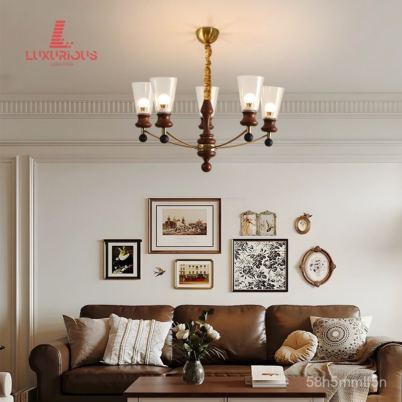 French Retro Style Bedroom Chandelier Vintage Master Bedroom Chandelier High-End Designer Elegant Be
