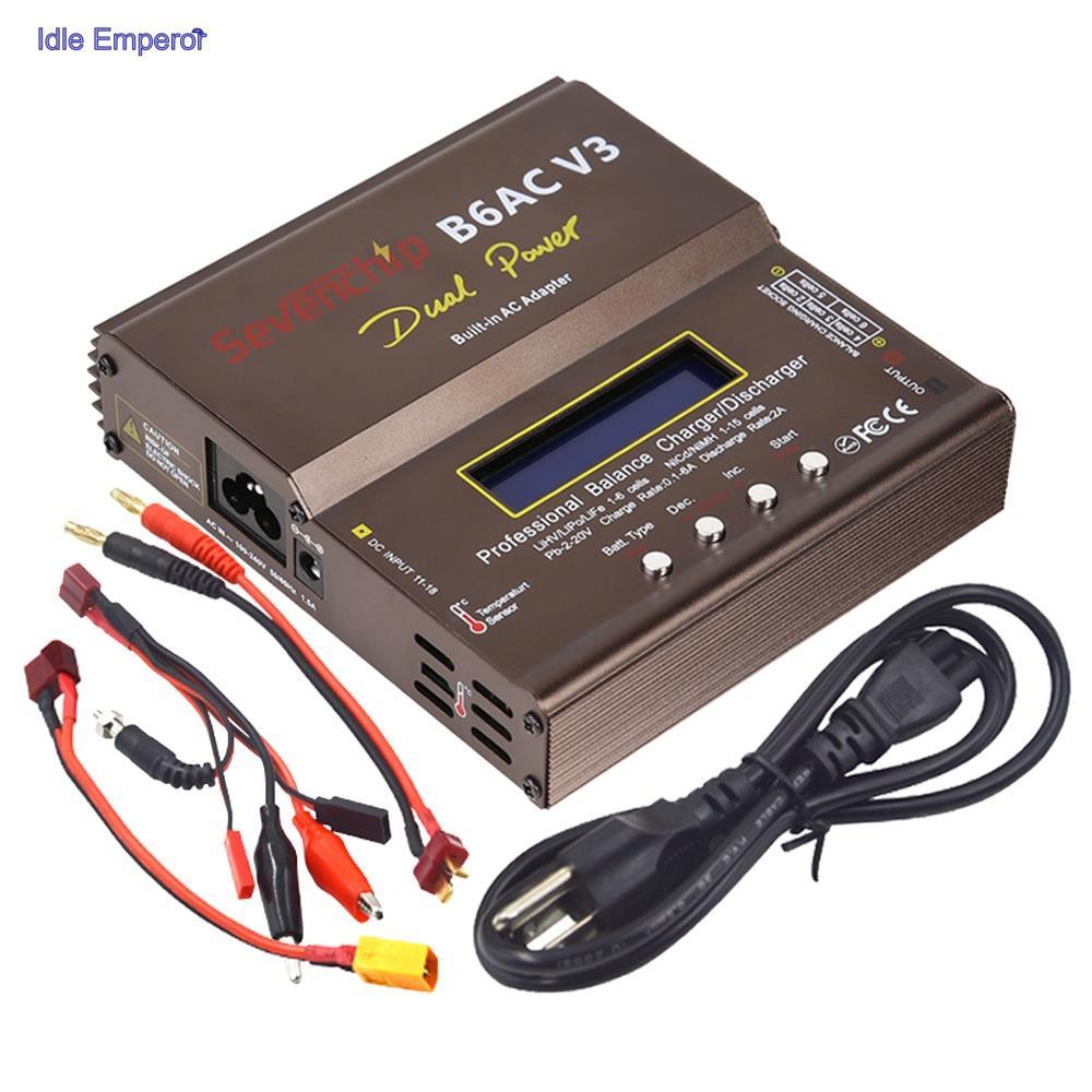 Imax B6AC V3 AC 100-240V 6A 80W เครื่องชาร์จสมดุลดิจิทัล แบบคู่ สําหรับ LiPo, LiHv, Lilon, LiFe, NiC
