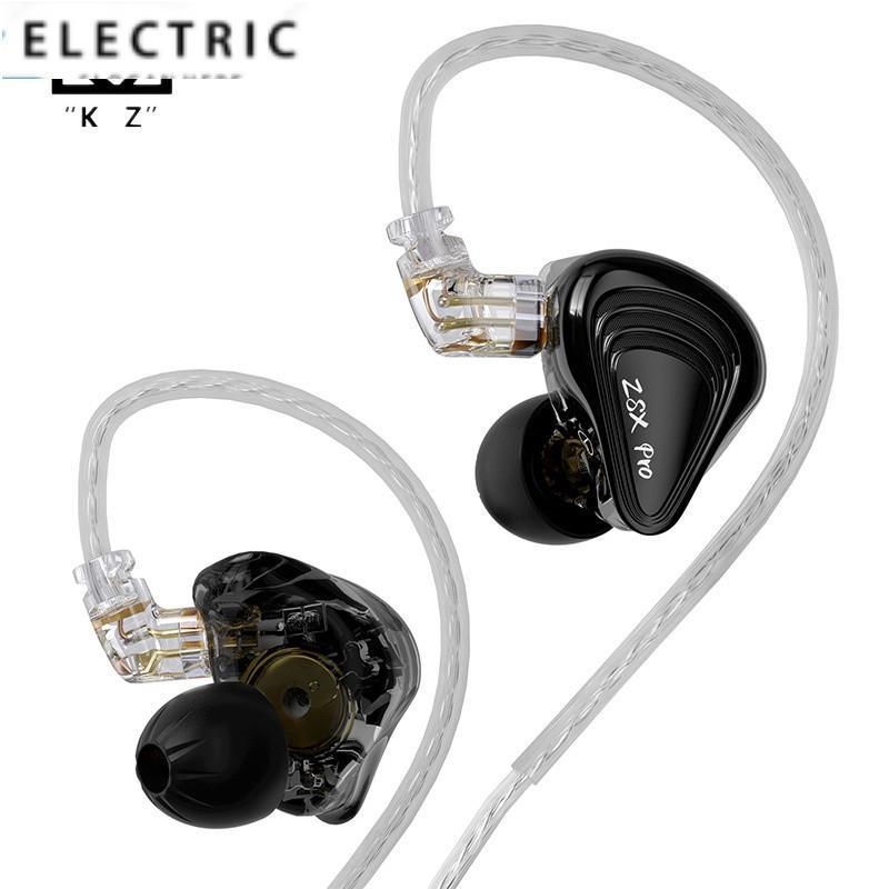 Kz ZSX Pro 12-Driver Hybrid in-Ear Monitorsหูฟังสําหรับคุณภาพเสียงที่ดีที่สุดเบสเสียงไฮไฟหูฟัง Audio