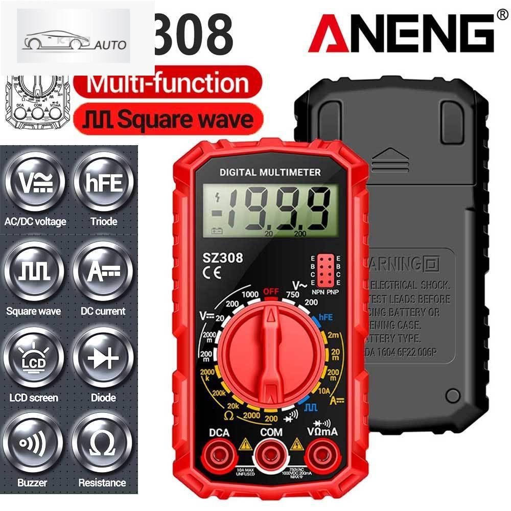 Aneng SZ308 มัลติมิเตอร์ดิจิทัล นับจํานวน 1999 AC และ DC ความแม่นยําสูง เครื่องมือทดสอบแรงดันไฟฟ้า อ