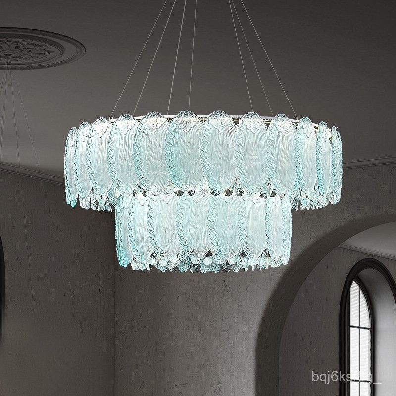 New Light Luxury Bedroom Chandelier French Cream Style Simple Master Bedroom Light Feather Glass Lig