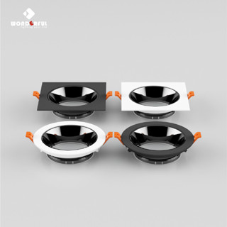 WONDERFUL เฟรมโคมไฟดาวน์ไลท์ ฝังฝ้า กันแสง วัสดุอลูมิเนียม ป…