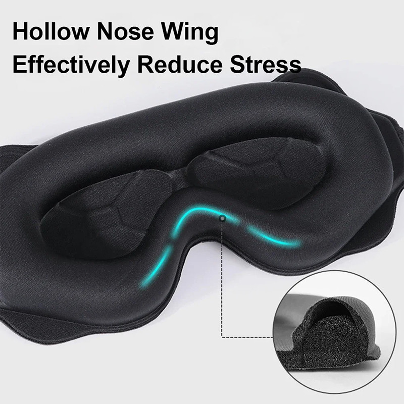 3D Sleeping Eye Mask, 100% Blackout Sleep Mask สําหรับนอนหลับ, ผู้หญิงและผู้ชาย, การออกแบบร่อง 6D