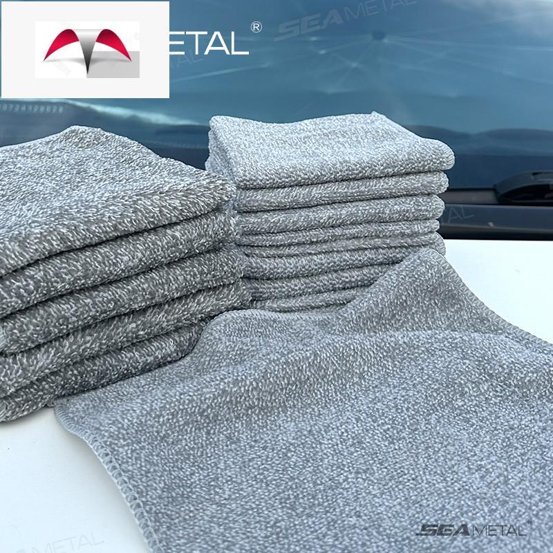 ผ้าขนหนูทําความสะอาดถ่านไม้ไผ่หนา Lint Free ผ้าทําความสะอาดไมโครไฟเบอร์ดูดซับพิเศษสําหรับหน้าต่างรถย