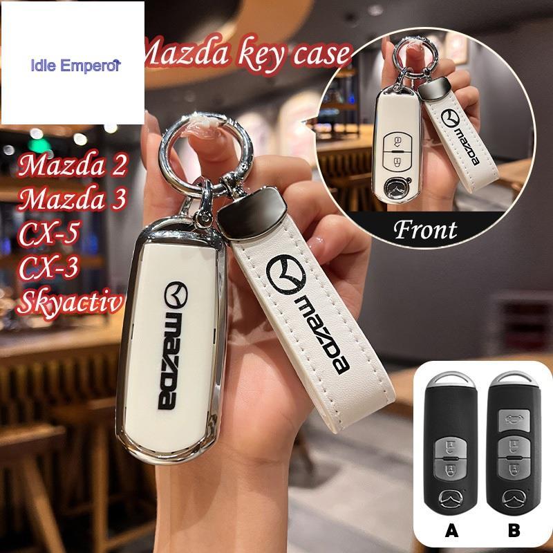 Mazda ฝาครอบกุญแจ mazda 2/3ปุ ่ มสําหรับ mazda 2/mazda 3/cx-3/cx-5/skyactiv โบว ์ พวงกุญแจกรณีกุญแจ